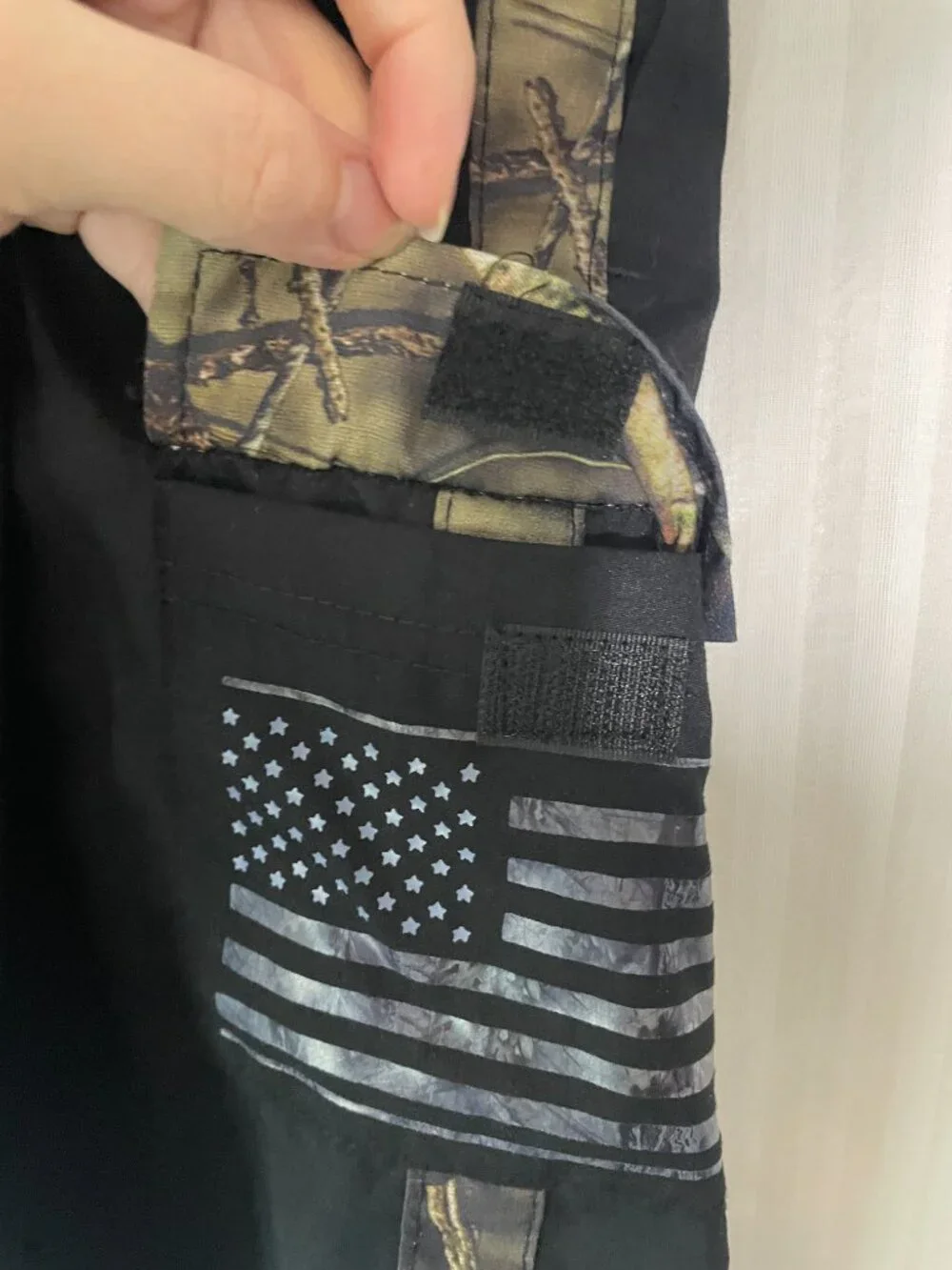 Mossy Oak Boys Size 7 Swim Trunks Black Camo American Flag Board Shorts